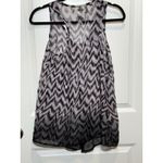 Sheer Sleeveless Striped Top White Back Medium Blouse Shirt Flowy‎ High Low Photo 4