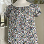 Uniqlo ‎ Liberty Floral Cotton Blouse XS Peasant Top Lightweight Layers Photo 0