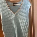 Light Blue Cable Knit Sleeveless Sweater vest large Photo 0