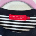 N: Philanthropy Black White Striped Ruched Mini Dress Womens S Nautical Ruched Photo 3