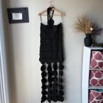NEW Simon Miller Dress Beep Beep Fringe Black Crochet Halter Maxi Dress Size M Size M Photo 7