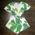 Zaful Palm Leaf Tie Top and High Rise Shorts Set Photo 6