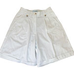 SweetBriar Women's White High Waist Pleated Bermuda‎ Shorts Vintage Grandmacore Size 10 Photo 0