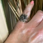 Russian Shungite Solid Sterling Silver Israeli Style Ring Size 7 Photo 8