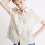 Madewell X The Denim Project Striped Tiered Blouse Photo 0