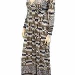 Geometric Long Sleeve Maxi Jersey Dress Size undefined Photo 2