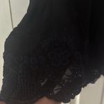 Johnny Was  Semi-Sheer Black Tank With Blue Embroidery‎ Cupro Rayon Size XS EUC Photo 4
