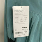 Athleta  Swing Forward Pleated Tank Top Size Small NWT Green Navy Blue Racerback Photo 3