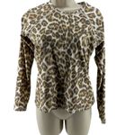 Aerie  Leopard Print Long Sleeve Rashguard Dusty Mushroom Womens Size Medium Photo 1