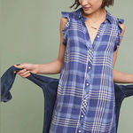 Cloth & Stone Anthropologie Women Sz S Plaid Cottagecore Lumberjack Shirtdress Photo 0