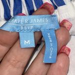 Draper James RSVP Blue White Striped Tiered Ruffle Sleeve Midi Dress Medium Photo 6