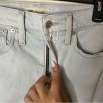 Madewell  The Mom Jean High Waist Ripped Distressed Raw Hem Jeans Size 27 Photo 4
