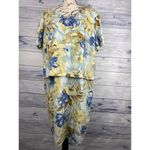 Vintage Positive Attitude Floral Midi Dress Womens 20p Petite Bead Sequin Zip Yellow Size undefined Photo 1