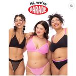 NWT Parade Triangle Bralette & Thong Set Color: Eightball Black Pink Size Small Photo 4