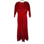 Marchesa Notte Red Velvet Sequin Evening Gown Photo 5