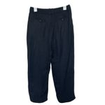 J.Crew Linen Cupro Blend Black Wide-Leg Cropped Pants Size 6P Classic Comfy Photo 1