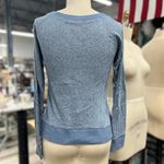 Floral Embroidered Sweatshirt M Blue Size M Photo 4