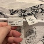 Rachel Zoe 100% LINEN Black White Floral Print Pullover Blouse Size 2X Beachy Photo 2