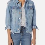 BLANK NYC Jean Jacket Raw Hem Distressed Destroyed Size XS Trucker Denim Coat Photo 0