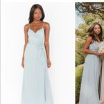 Show Me Your Mumu bridesmaids dress long maxi steel dusty blue wrap tie liz Photo 5