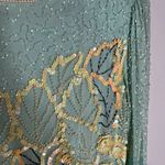 Vintage mint silk beaded long sleeve maxi dress Green Size 12 Photo 2