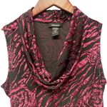 EXPRESS Y2K Velvet Goth Burnout Zebra Rose Cowl Neck Sleeveless Top Women Med Photo 1