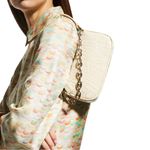 NEW by FAR Mini Rachel Cream Croco Embossed Leather Photo 4