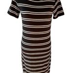 Loft Striped Crewneck Short Sleeve Stretchy Knee Length T-Shirt Dress Size XS Photo 0