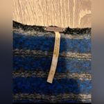Free People Wool Blend Top Short Sleeve Womens M Blue Black Gray Stripes Boho Photo 3