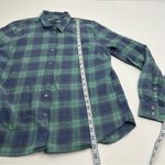 UnTuckIt Teal Green Blue Plaid Long Sleeve Button Front Shirt‎ Womens Size 10 Photo 5