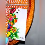 NWT AMERICA & BEYOND Beaded Orange Purse with Faux Pearl Strap Photo 3