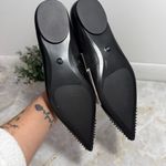 ZARA NWT Black Pointed Toe Leather Flats With Spikes 1507 Size 7 1/2 (38) Photo 4