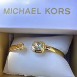 Michael Kors  Brass adjustable bracelet bangle MKJX8154710 diamond logo signature Photo 0