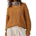 Free People Isla Cable Knit Oversized Stitch Tunic Sweater in Spice Cake Photo 0