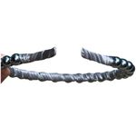 Anthropologie  Silver Pearl Wrapped Ribbon Thin Headband - 1 count Photo 2