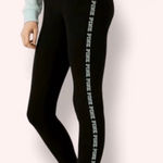 PINK - Victoria's Secret Victoria's Secret PINK High Waist Cotton black Leggings spell out leg medium Photo 0