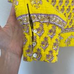 Antik Batik Mori Quilted Jacket Coat Womens Sz Medium Cotton Boho Yellow Floral Photo 5