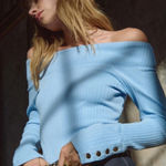 Nation Ltd Nation Val Off the Shoulder Ribbed Top in Bell Blue size Photo 0