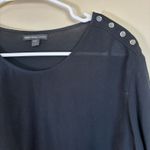 James Perse  Womens Crepe Top Blouse Shoulder Button Details Black Size 1‎ small Photo 1