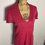 Eileen Fisher Linen V Neck Linen Tunic Top Short Sleeve Solid Pink Size S Flowy Photo 1