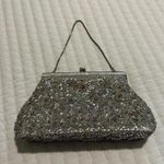 Women’s Beaded Bead Sequin Hand Bag Evening Purse Silver Tone Photo 0