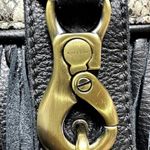 Fiona Kotur Muses Leather Fringe Snakeskin Crossbody Bag Black Photo 3