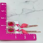 Betsey Johnson Gold Tone Watermelon & Flamingo Chandelier Earrings Crystal NWT Photo 6