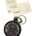 Lululemon NWT Logo Keychain Mirror Black Gray Reflective Charm Bag Purse Access Photo 0