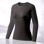 NWOT Women's Long Sleeve Athletic Crew Neck lightweight Shirt Great For Exercise Black Size XL Photo 0