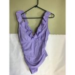 Shade & Shore Women One Piece SwimSuit Sz.16 Purple NWT Flutter Sleeve Slimming Photo 4