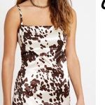 Urban Outfitters Satin Cow Print Slip Mini Dress XS Photo 3