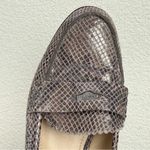 Coach  Palmer Taupe Gray Snakeskin Python Leather Penny Lug Soles Loafers Size 8B Photo 11