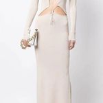 AYA MUSE Jacaranda Dress in Tan Large New Womens Knit Cut out Maxi Long Gown Photo 12