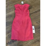 Kay Unger New York Fuschia Pink Textured Quilted Side Ruched Dress Size 8 Gold Photo 5